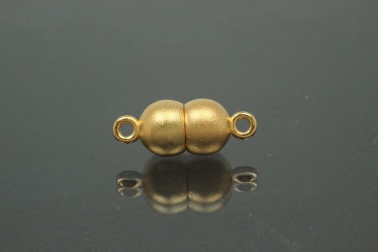 Magnetic Clasp Double Ball, size ca. Ø6,5x17mm metal gold plated sanded