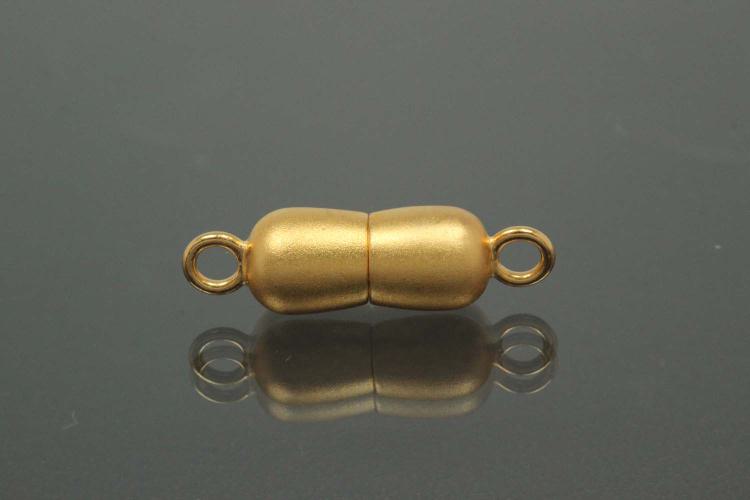 Magnetschließe Doppelkugel lang, Maße ca. Ø6,5x22,5mm unecht vergoldet mattiert