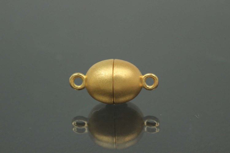 Magnetic Clasp Oval, size ca. Ø8,5x17,0mm metal gold plated sanded