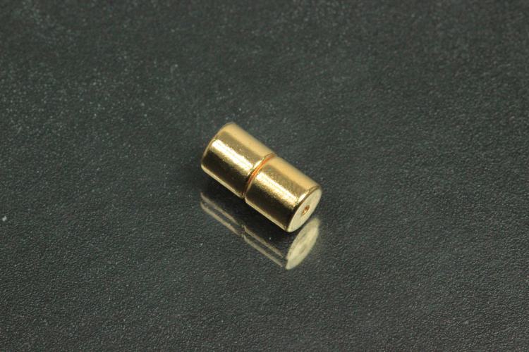 Powermagnet ca.Maße AØ 5,6 mm ca.L11,2mm, Bohrung ca.AØ 1,0mm, ca IØ 1,9mm, goldfarben