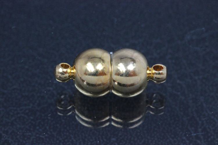 Magnetschließe Doppelkugel, ca.Maße 18,0 x 8,0mm, goldfarben