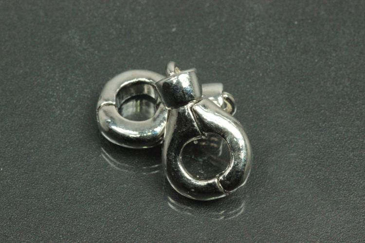 Magnetic clasp, approx.size 22,0x14,0x7,0mm, folding mechanism, with threading bar, silver-colored