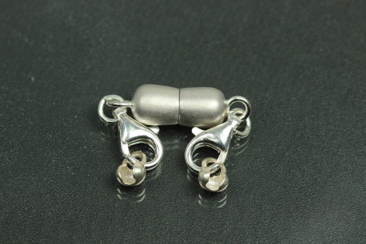 Steiner Varioverschluss Doppelkugel lang unecht rhodiniert mattiert, Länge ca.55,0mm
