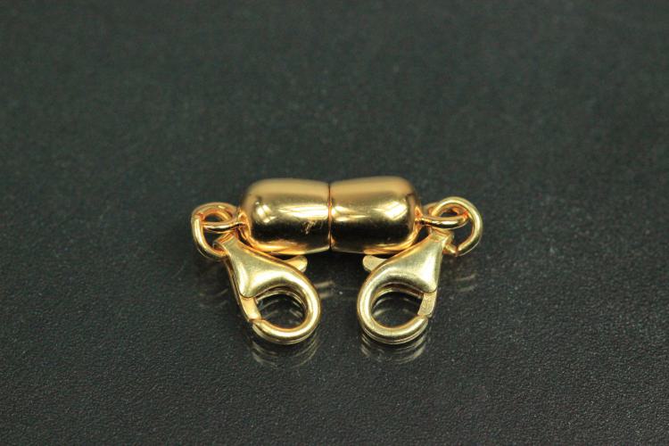 Steiner Vario Magnetic Clasp Double Ball long, metal gold plated polished, size approx. length 45,0mm