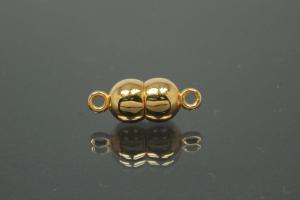 Magnetic Clasp Double Ball, size ca. Ø6,5x17mm metal gold plated polished