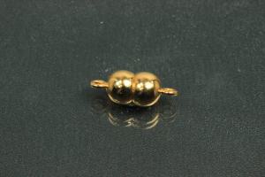 Magnetic Clasp Double Ball, size ca. Ø6,5x17mm metal gold plated polished