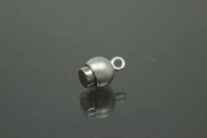 Magnetic Clasp Double Ball, size ca. Ø6,5x17mm metal rhodium plated sanded