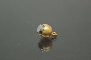 Magnetschließe Doppelkugel, Maße ca. Ø6,5x17mm unecht vergoldet mattiert