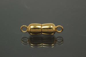 Magnetic Clasp Double Ball long, size ca. Ø6,5x22,5mm metal gold plated polished