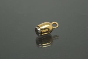 Magnetschließe Doppelkugel lang, Maße ca. Ø6,5x22,5mm unecht vergoldet poliert