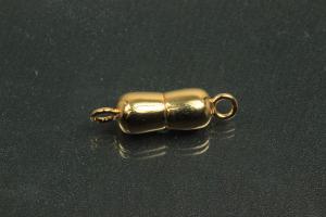 Magnetic Clasp Double Ball long, size ca. Ø6,5x22,5mm metal gold plated polished