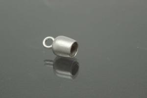 Magnetic Clasp Double Ball long, size ca. Ø6,5x22,5mm metal rhodium plated sanded