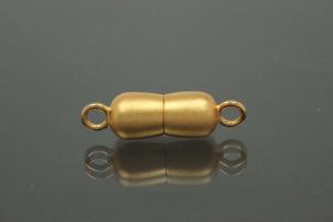 Magnetic Clasp Double Ball long, size ca. Ø6,5x22,5mm metal gold plated sanded