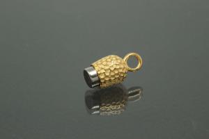 Magnetic Clasp Double Ball long, size ca. Ø6,5x22,5mm nugget optic metal gold plated polished