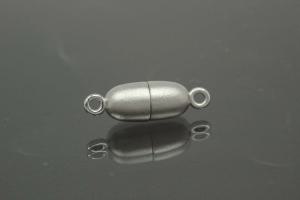 Magnetic Clasp Tipped Oval, size ca. Ø6x19mm metal rhodium plated sanded