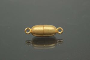 Magnetic Clasp Tipped Oval, size ca. Ø6x19mm metal gold plated sanded