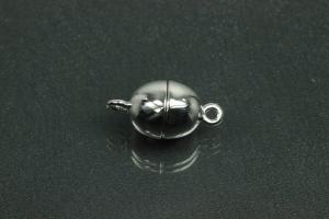 Magnetic Clasp Oval, size ca. Ø8,5x17,0mm metal rhodium plated polished