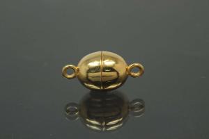 Magnetic Clasp Oval, size ca. Ø8,5x17,0mm metal gold plated polished