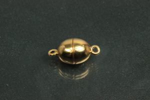 Magnetschließe Oval, Maße ca. Ø8,5x17,0mm unecht vergoldet poliert