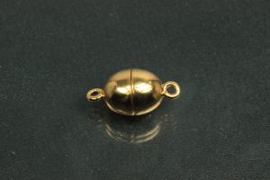 Magnetic Clasp Oval, size ca. Ø8,5x17,0mm metal gold plated polished