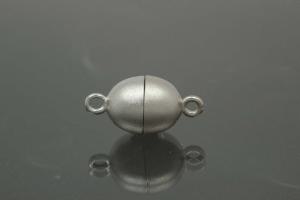 Magnetschließe Oval, Maße ca. Ø8,5x17,0mm unecht rhodiniert mattiert