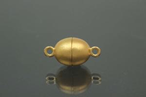 Magnetic Clasp Oval, size ca. Ø8,5x17,0mm metal gold plated sanded