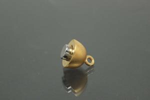 Magnetschließe Oval, Maße ca. Ø8,5x17,0mm unecht vergoldet mattiert