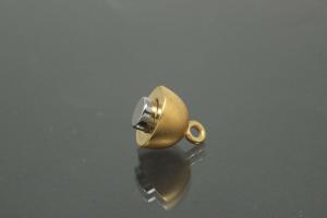 Magnetic Clasp Oval, size ca. Ø8,5x17,0mm metal gold plated sanded