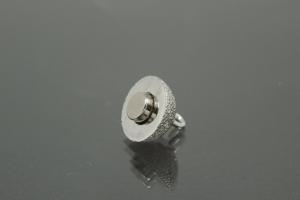 Magnetic Clasp Round Ball, size ca. Ø10x16mm metal rhodium plated stardust sanded
