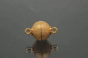 Magnetic Clasp Round Ball, size ca. Ø10x16mm metal gold plated stardust sanded