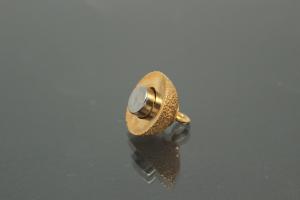 Magnetic Clasp Round Ball, size ca. Ø10x16mm metal gold plated stardust sanded