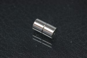 Powermagnet ca.Maße AØ 4,5 mm ca.L9mm, Bohrung ca.AØ 1,0mm, ca. IØ 1,9mm, platinfarben