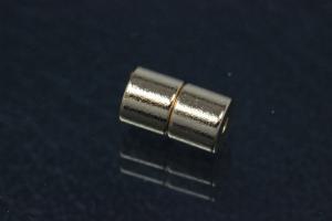Powermagnet ca.Maße AØ 5,6 mm ca.L11,2mm, Bohrung ca.AØ 1,0mm, ca IØ 1,9mm, goldfarben
