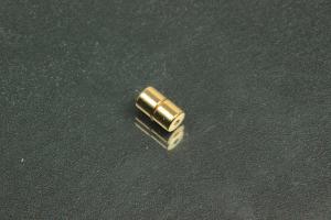 Powermagnet ca.Maße AØ 4,0 mm,ca.L 7mm Bohrung ca.AØ 1,0mm, ca IØ 1,9mm, goldfarben