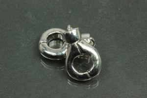 Magnetic clasp, approx.size 22,0x14,0x7,0mm, folding mechanism, with threading bar, silver-colored