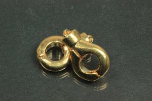 Magnetic clasp, approx.size 22,0x14,0x7,0mm, folding mechanism, with threading bar, gold-colored