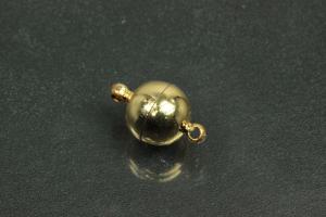 Magnetic Clasp plastic, round approx.size 10mm, gold color