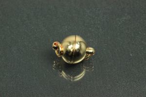 Magnetic ball clasp, gold plated, approx size ext.Ø10mm,