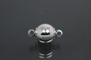 Steiner Magnetic Clasp Ball, rhodium plated, polished 8mm