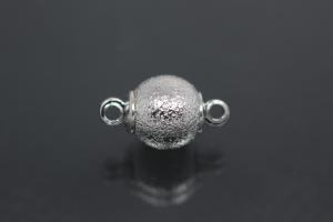 Steiner Magnetic Clasp Ball, rhodium plated, laser cut 8mm