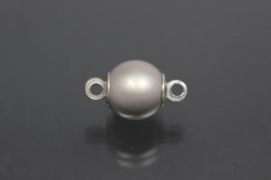 Steiner Magnetic Clasp Ball, rhodium plated, sanded 8mm