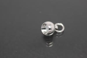 Steiner Magnetic Clasp double ball small, rhodium plated polished, gold plated sanded 14x6mm