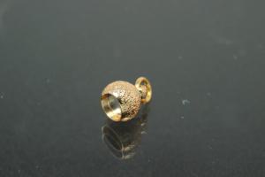 Steiner Magnetschließe Doppelkugel klein, vergoldet, brillantiert 14x6mm