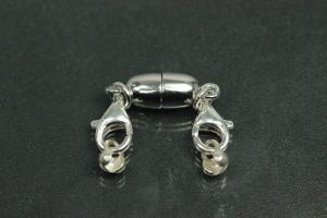Steiner Vario Magnetic Clasp Tipped Oval metal rhodium plated polished, size approx. length 55,0mm