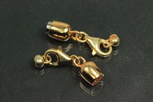 Steiner Vario Magnetic Clasp Double Ball long, metal gold plated polished, size approx. length 55,0mm