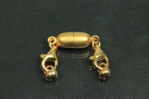 Steiner Varioverschluss Spitzoval unecht vergoldet mattiert, Länge ca.55,0mm