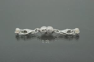 Steiner Vario Magnetic Clasp metal double ball stardust, rhodium plated 925/- silver trigger clasp and power cap