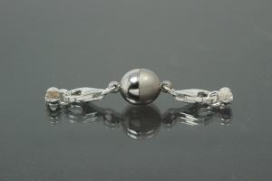 Steiner Vario Magnetic Clasp metal oval sanded, polished, rhodium plated, 925/- silver trigger clasp and power cap