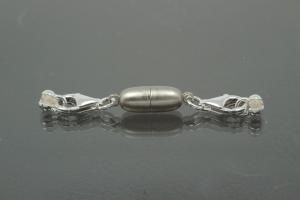 Steiner Vario Magnetic Clasp metal tipped oval sanded, rhodium plated, 925/- silver trigger clasp and power cap