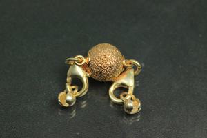 Steiner Vario Magnetic Clasp metal ball Ø10mm diamond cut gold plated, trigger clasp, Steiner power cap 925/-silver gold plated